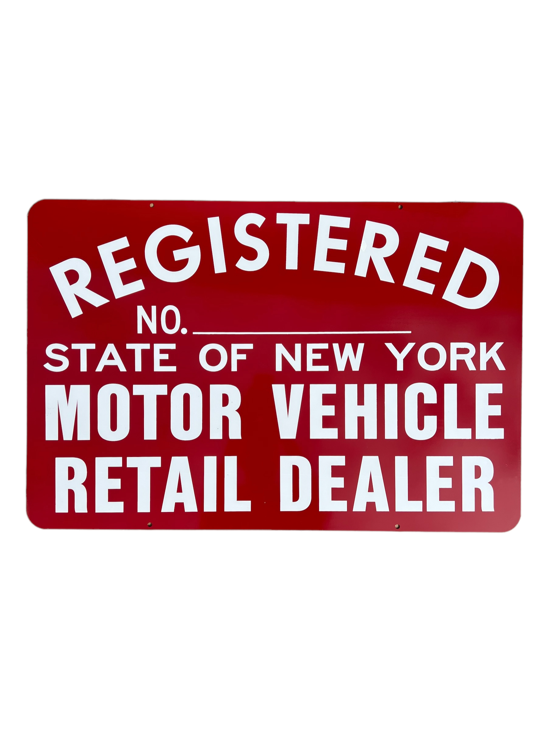 NYS Registered Motor Vehicle Retail Dealer Sign Automotive Dealer Supplies