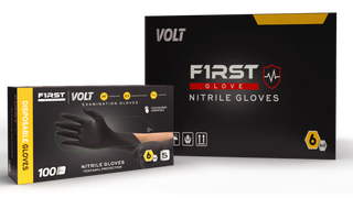 BLACK NITRILE GLOVES - 6 MIL - VOLT