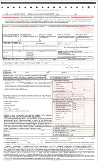 Retail Installment Contracts for BHPH Dealers – 3-Part Carbonless Forms, 50 Count
