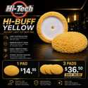 Hi Buff Wool Light Cut Pad - Yellow - 7.5" Velcro
