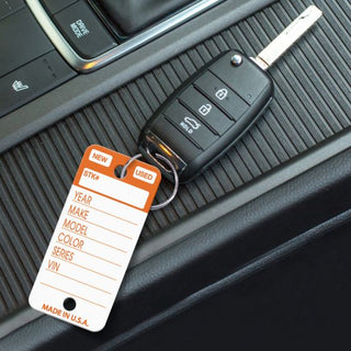 Buy orange Key Tags - Top Stripe (250/Box w/ Rings &amp; 2 Markers)
