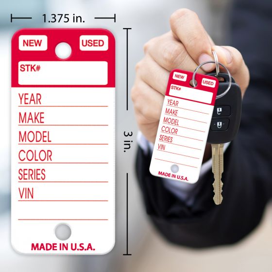 Key Tags - Top Stripe (250/Box w/ Rings & 2 Markers) | Automotive ...