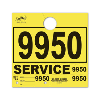 Buy yellow V-T Service Department Hang Tags PLUS