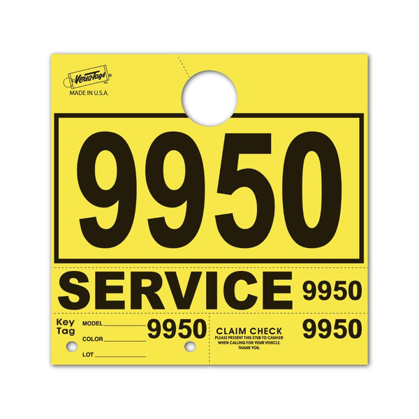 V-T Service Department Hang Tags PLUS