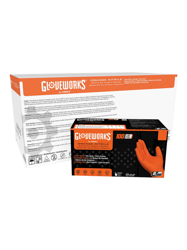 Nitrile Gloves - Orange - 100CT