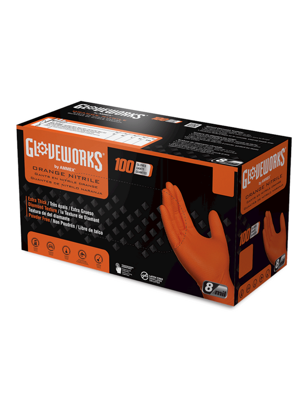 Nitrile Gloves - Orange - 100CT