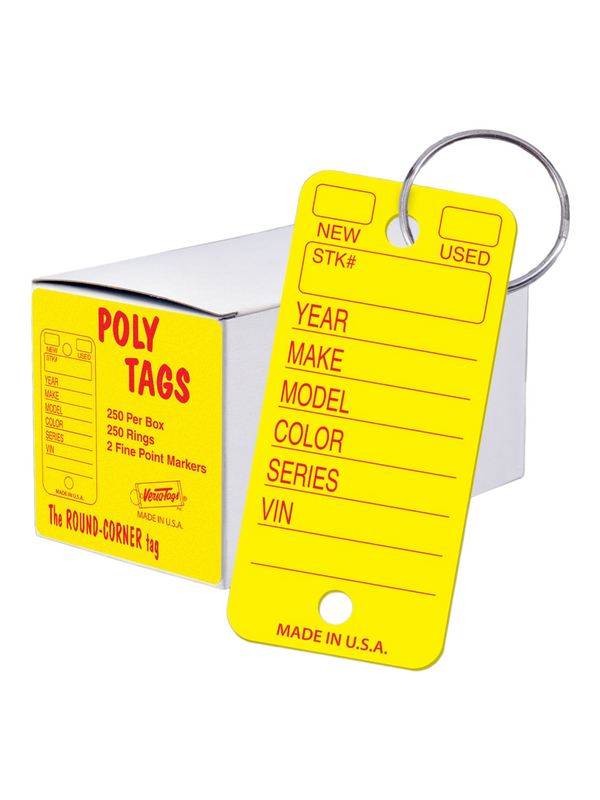 Key Tags - Poly Tags - 250 CT | Automotive Dealer Supplies