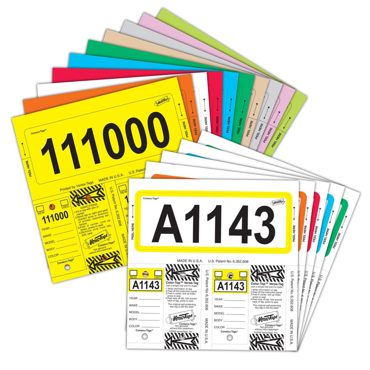 Service Consecu-Tags by Versa Tags - Solid Color & Color Top ...