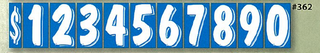 Buy blue-white-362 Windshield Sticker - Digit 7.5&quot; 12PK