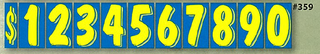 Buy blue-yel-359 Windshield Sticker - Digit 7.5&quot; 12PK