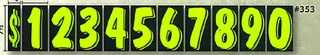 Buy green-black-353 Windshield Sticker - Digit 7.5&quot; 12PK