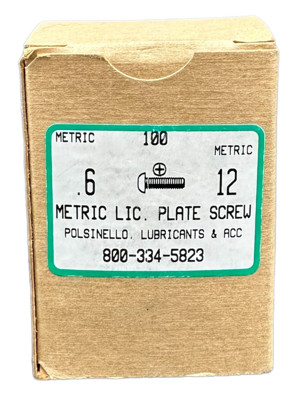 Plate Screw - 6mm X 12mm Metric - 100 Ct