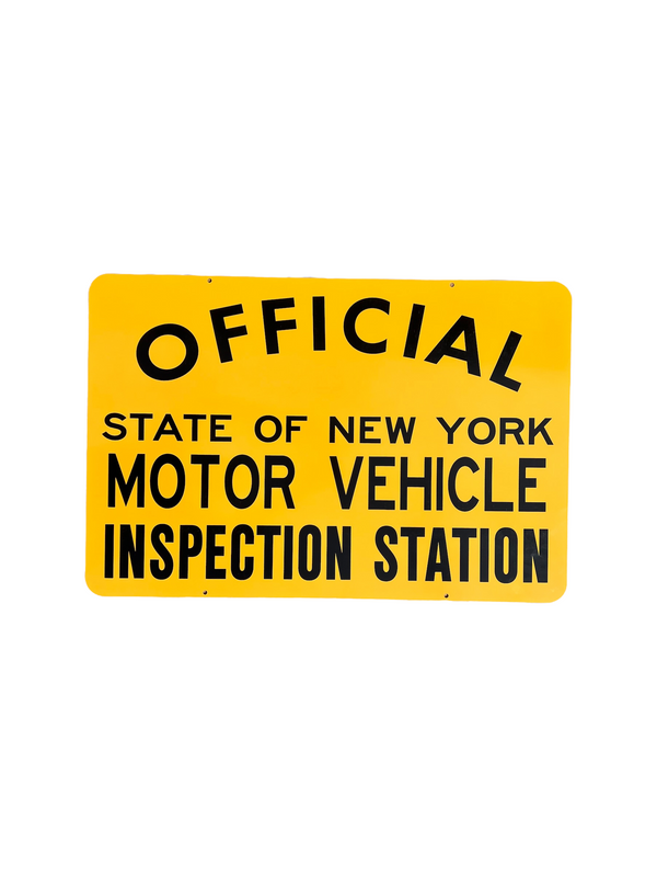 NYS Inspection Station Sign Yellow