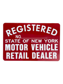 NYS Registered Motor Vehicle Retail Dealer Sign