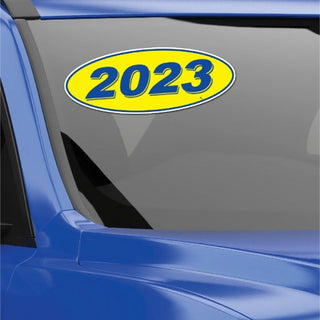 Buy blue-yel Vinyl Highlights Oval Model Years - 12/Pack