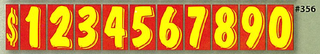 Buy red-yel-356 Windshield Sticker - Digit 7.5&quot; 12PK